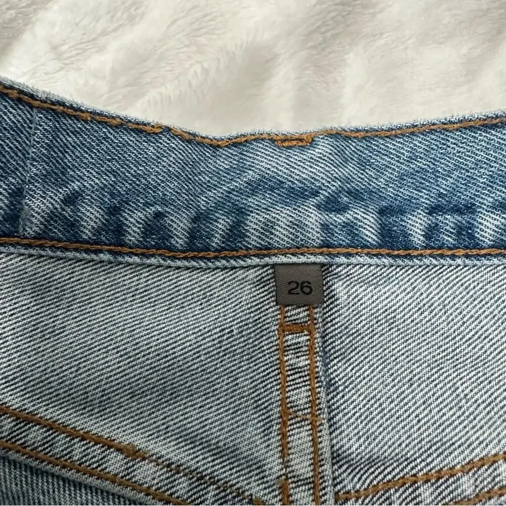 Carmar Emelia ripped distressed crop jeans high rise straight leg denim size 26